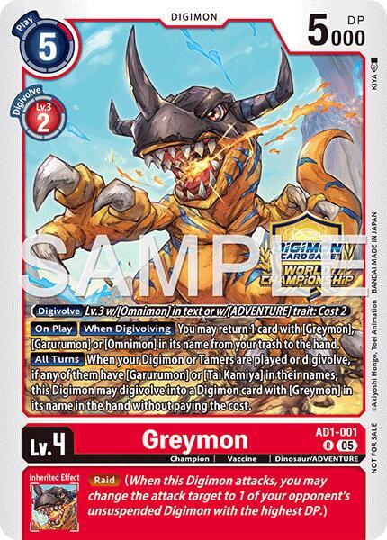 Greymon - AD1-001 (World Championship 26–27 Regionals Season 1)