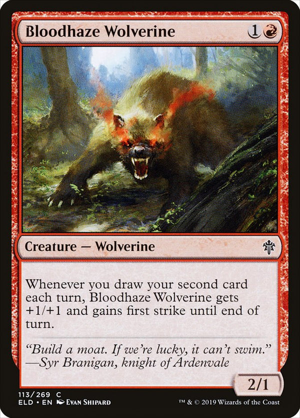 Bloodhaze Wolverine [Throne of Eldraine] - Magic: The Gathering
