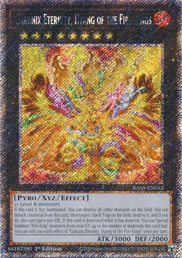Garunix Eternity, Hyang of the Fire Kings (Platinum Secret Rare) (RA05-EN052) - Yu-Gi-Oh!