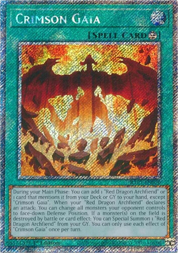 Crimson Gaia (Platinum Secret Rare) (RA05-EN070) - Yu-Gi-Oh!