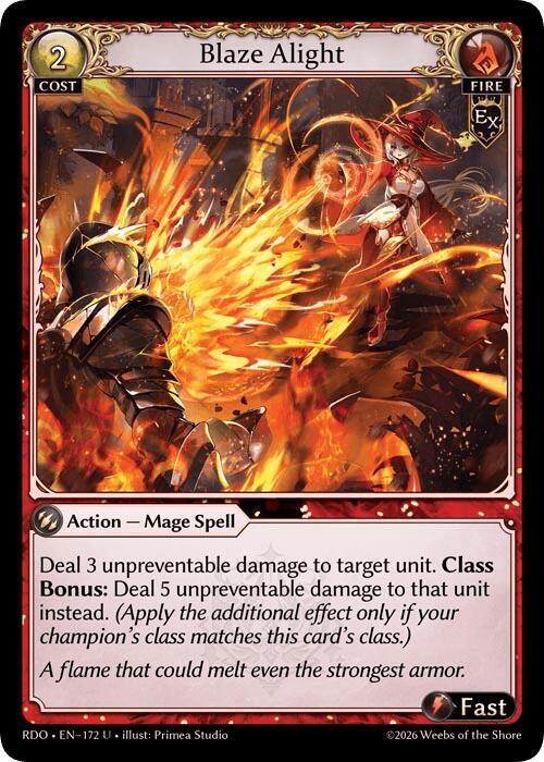 Blaze Alight (Curio Foil) - Grand Archive TCG