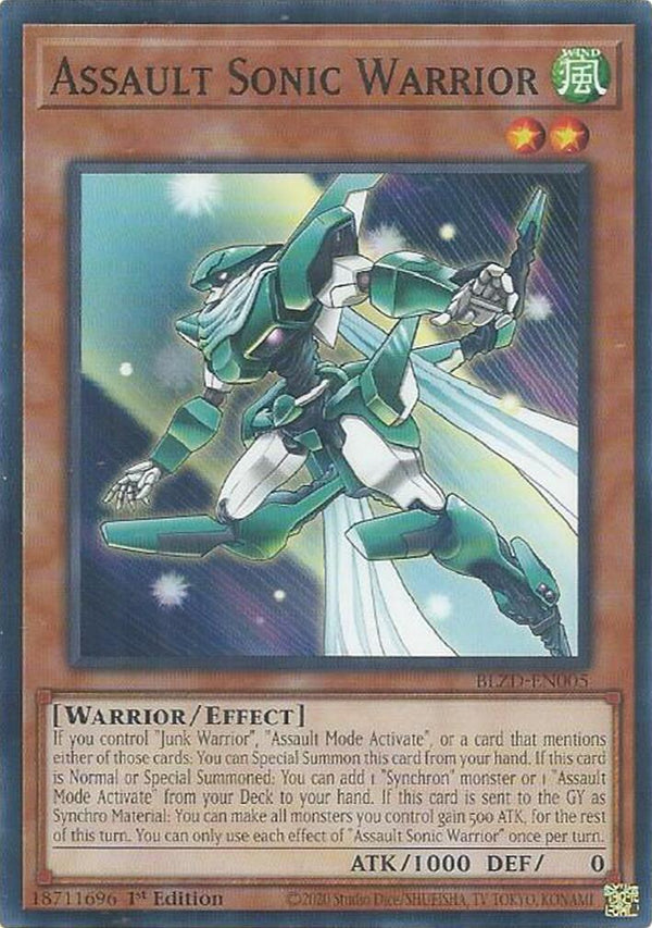 Assault Sonic Warrior [BLZD-EN005] Common - Yu-Gi-Oh!