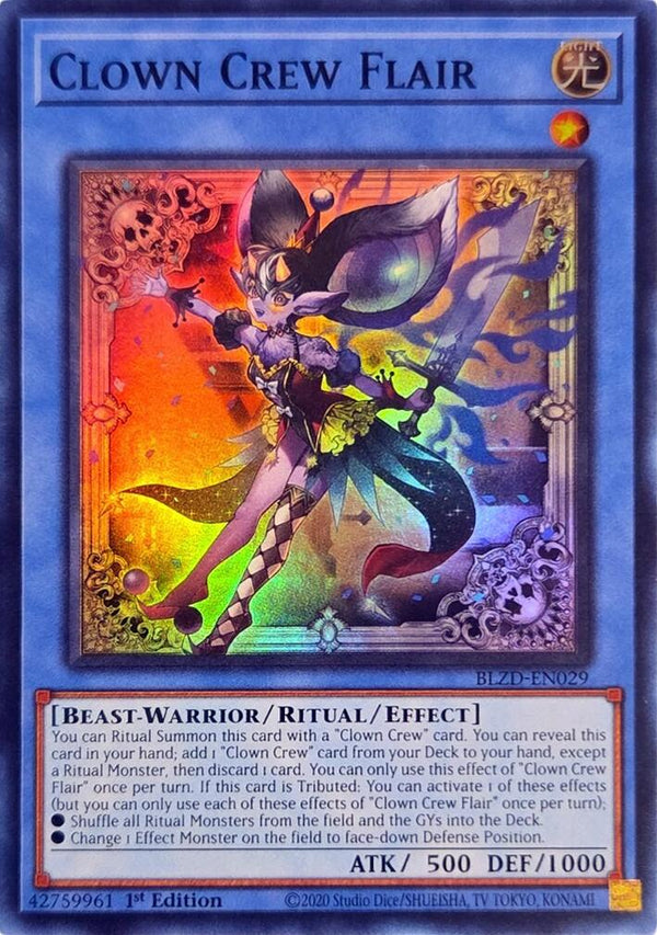 Clown Crew Flair [BLZD-EN029] Super Rare - Yu-Gi-Oh!