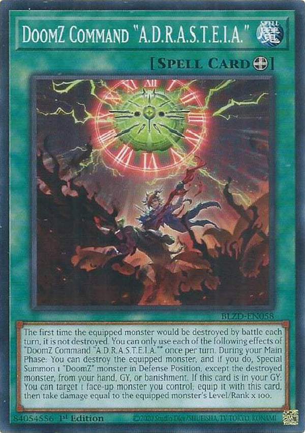 DoomZ Command "A.D.R.A.S.T.E.I.A." [BLZD-EN058] Common - Yu-Gi-Oh!