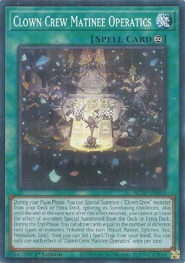 Clown Crew Matinee Operatics [BLZD-EN060] Common - Yu-Gi-Oh!