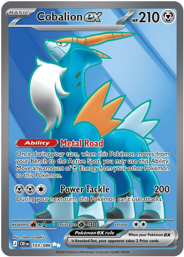 Cobalion ex (103/086) [Mega Evolution: Chaos Rising] - Pokémon