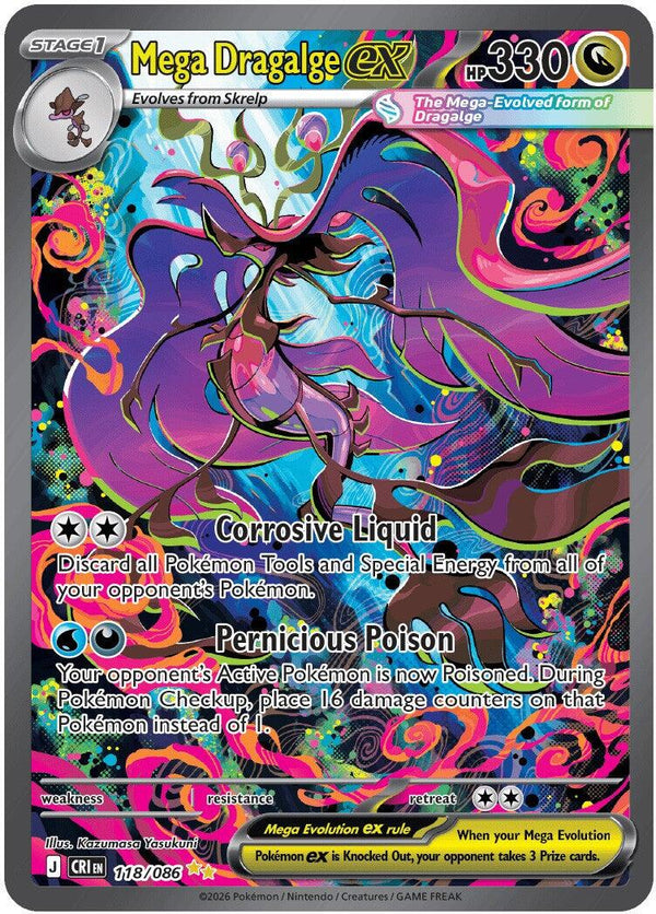 Mega Dragalge ex (118/086) [Mega Evolution: Chaos Rising] - Pokémon