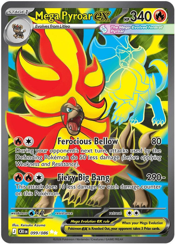 Mega Pyroar ex (099/086) [Mega Evolution: Chaos Rising] - Pokémon