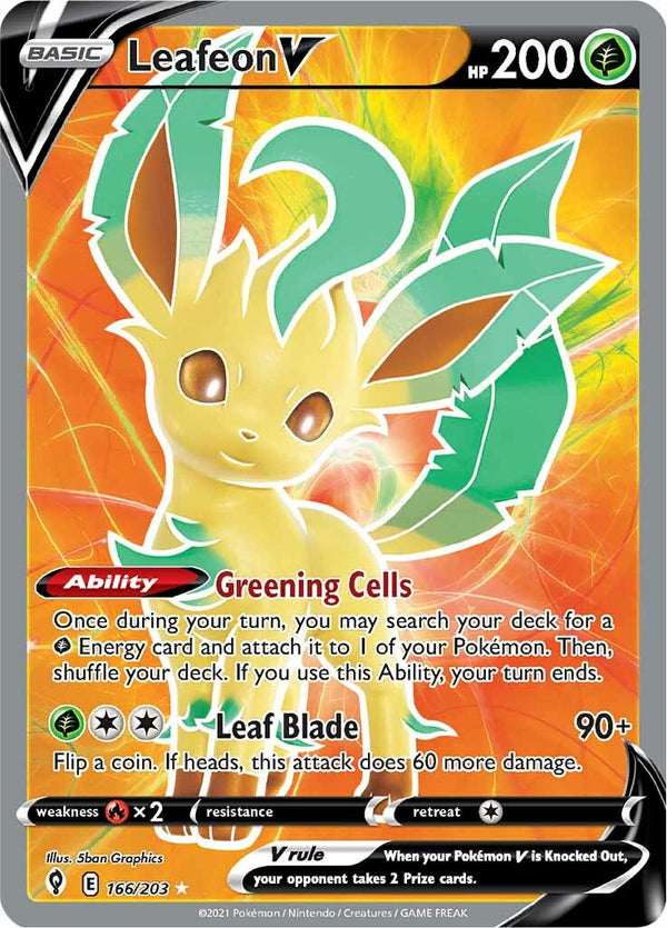 Leafeon V (166/203) [Sword & Shield: Evolving Skies] - Pokémon