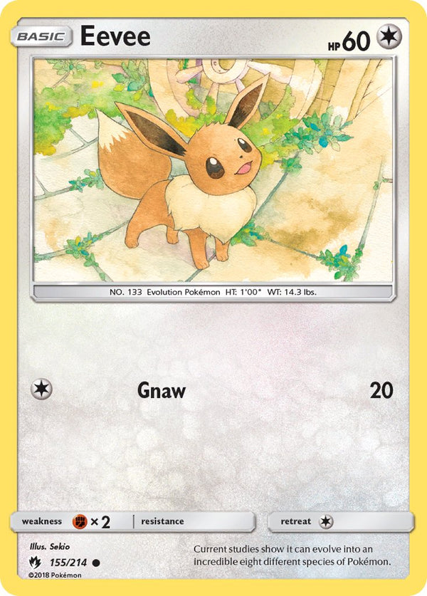 Eevee (155/214) (Let's Play, Eevee Cracked Ice Holo) (Theme Deck Exclusives) [Sun & Moon: Lost Thunder] - Pokémon