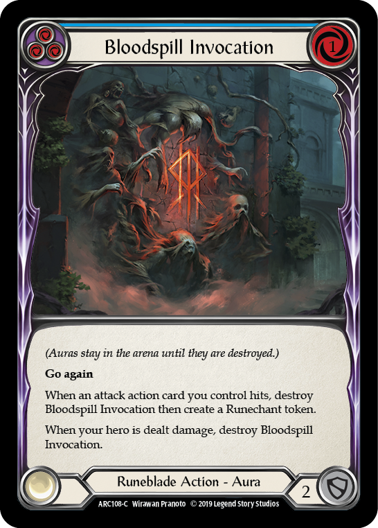 Bloodspill Invocation (Blue) [ARC108-C] (Arcane Rising)  1st Edition Rainbow Foil - Flesh And Blood