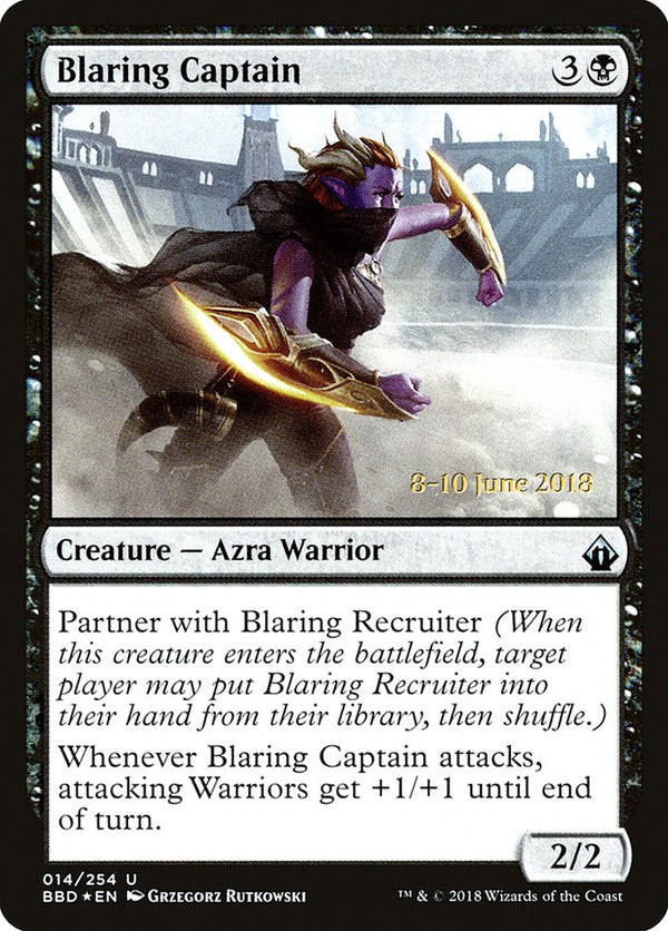 Blaring Captain (Prerelease) [Battlebond Prerelease Promos] - Magic: The Gathering