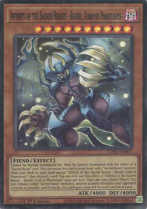 Infinity of the Sacred Beasts - Raviel, Lord of Phantasms (CORI-EN007) [Super Rare] - Yu-Gi-Oh!