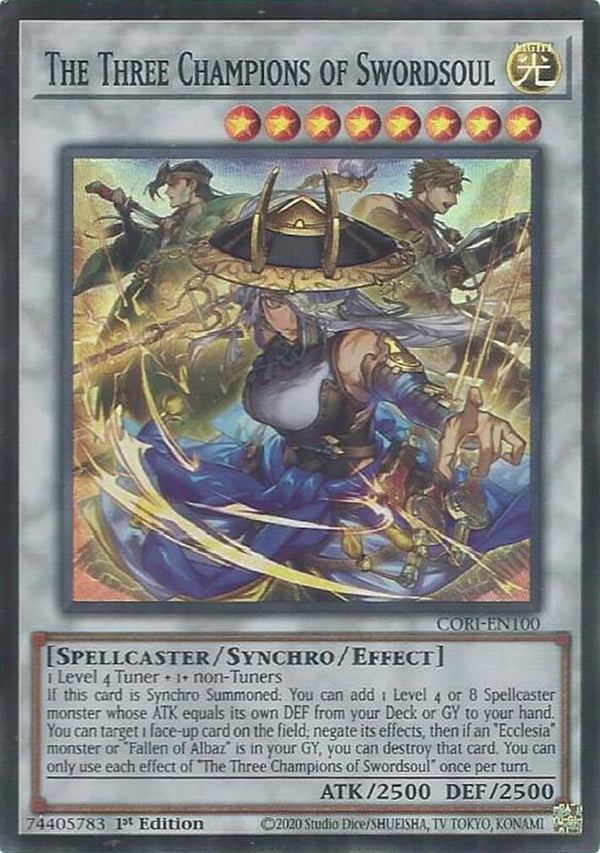 The Three Champions of Swordsoul [CORI-EN100] Super Rare - Yu-Gi-Oh!
