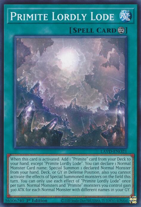 Primite Lordly Lode (LAVD-ENO21) [Common] - Yu-Gi-Oh!