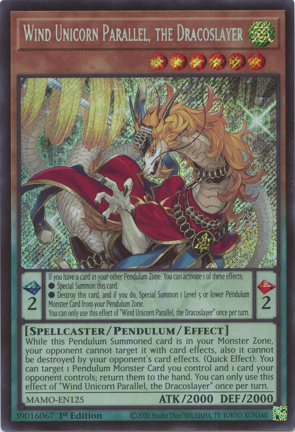 Wind Unicorn Parallel, the Dracoslayer (MAMO-EN125) [Secret Rare] - Yu-Gi-Oh!