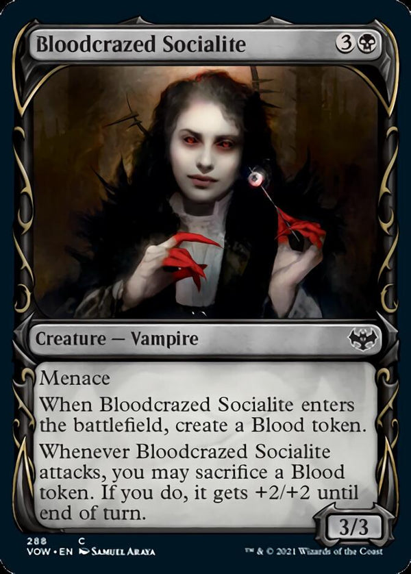 Bloodcrazed Socialite (Showcase Fang Frame) [Innistrad: Crimson Vow] - Magic: The Gathering