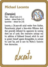1996 Michael Loconto Biography Card [World Championship Decks] - Magic: The Gathering