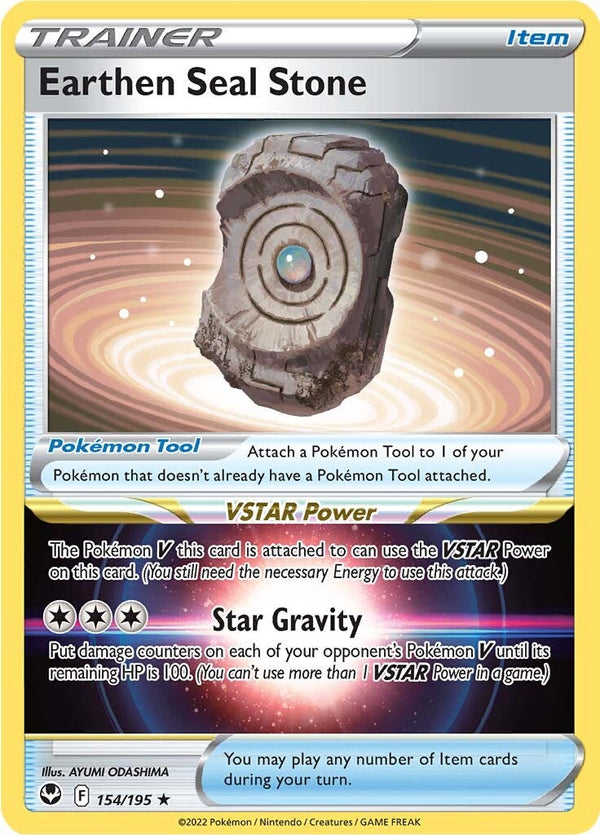 Earthen Seal Stone (154/195) [Sword & Shield: Silver Tempest] - Pokémon