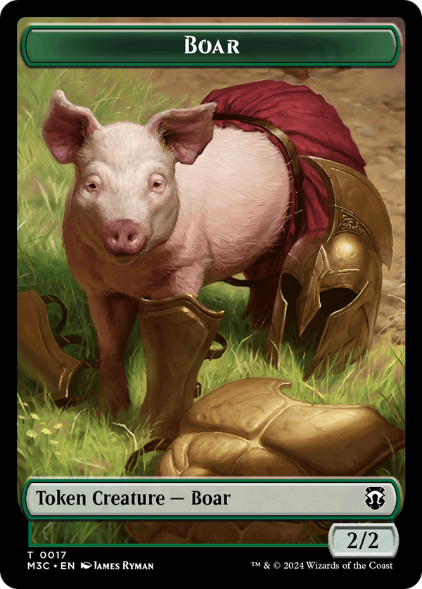 Boar (Ripple Foil) // Forest Dryad Double-Sided Token [Modern Horizons 3 Commander Tokens] - Magic: The Gathering