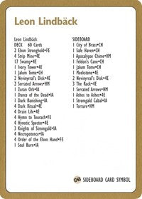 1996 Leon Lindback Decklist Card [World Championship Decks] - Magic: The Gathering