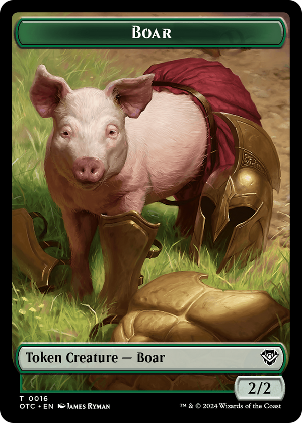 Boar // Drake Double-Sided Token [Outlaws of Thunder Junction Commander Tokens] - Magic: The Gathering