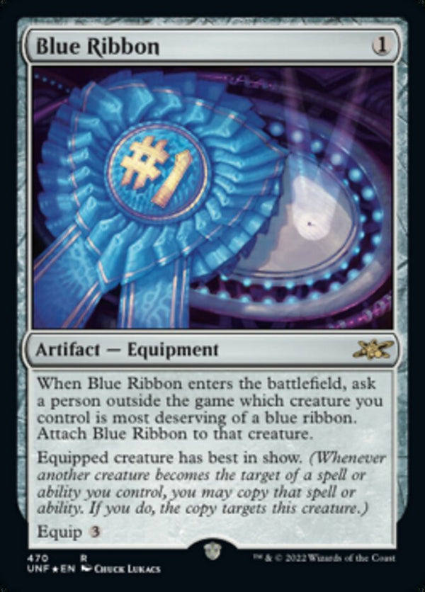 Blue Ribbon (Galaxy Foil) [Unfinity] - Magic: The Gathering