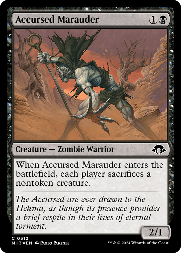 Accursed Marauder (Ripple Foil) [Modern Horizons 3] - Magic: The Gathering