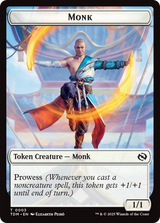Bird // Monk Double-Sided Token [Tarkir: Dragonstorm Tokens] - Magic: The Gathering