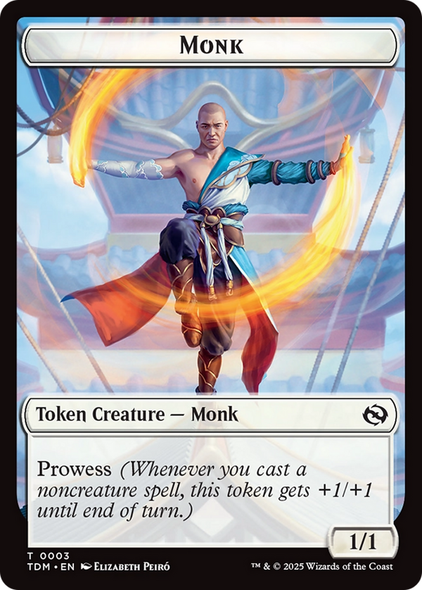 Bird // Monk Double-Sided Token [Tarkir: Dragonstorm Tokens] - Magic: The Gathering