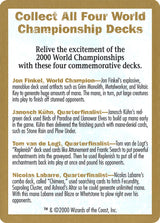 2000 World Championships Ad [World Championship Decks 2000] - Magic: The Gathering