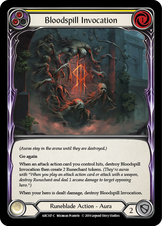 Bloodspill Invocation (Yellow) [ARC107-C] (Arcane Rising)  1st Edition Normal - Flesh And Blood
