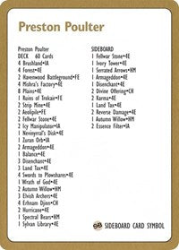 1996 Preston Poulter Decklist Card [World Championship Decks] - Magic: The Gathering