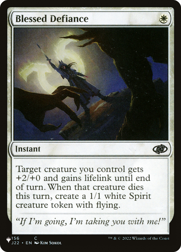 Blessed Defiance [The List] - Magic: The Gathering