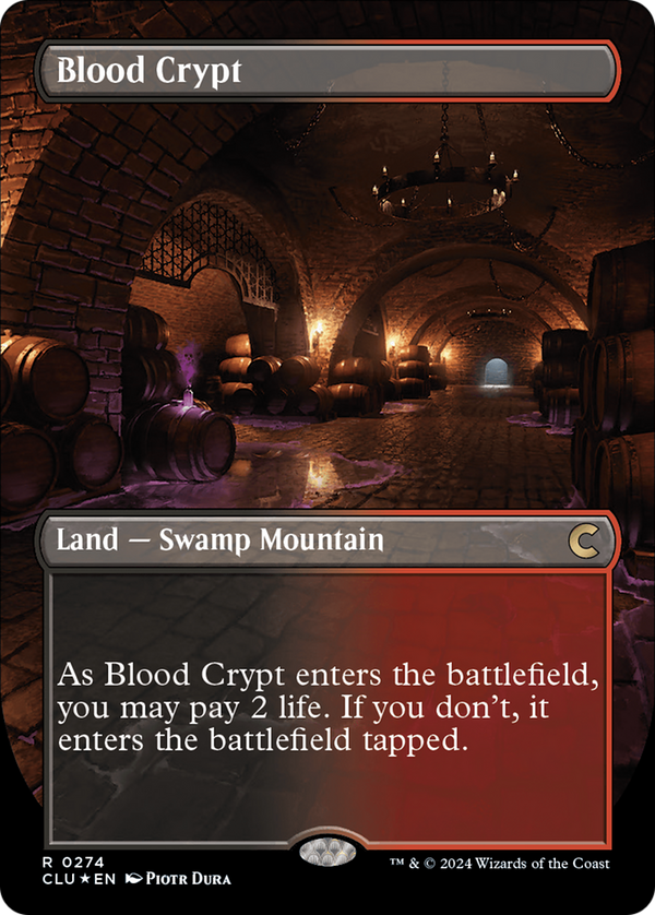 Blood Crypt (Borderless) [Ravnica: Clue Edition] - Magic: The Gathering