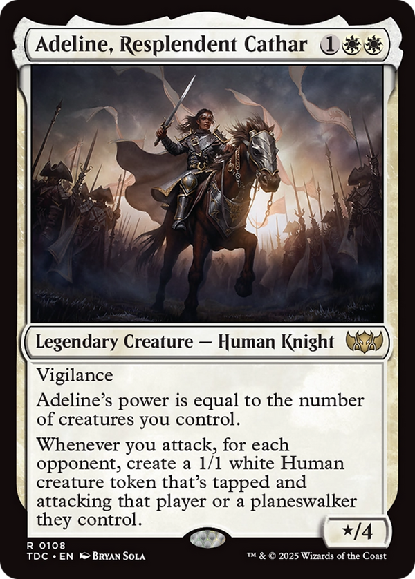 Adeline, Resplendent Cathar [Tarkir: Dragonstorm Commander] - Magic: The Gathering