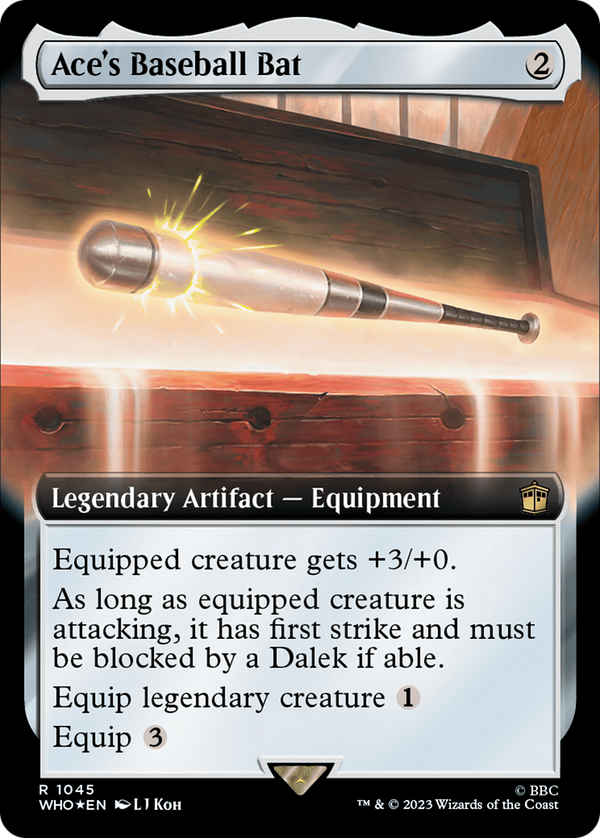 Ace's Baseball Bat (Extended Art) (Surge Foil) [Doctor Who] - Magic: The Gathering