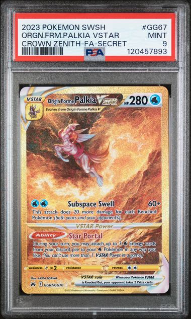 Origin Forme Palkia Vstar (GG67/GG70) [Sword & Shield: Crown Zenith] Graded PSA 9