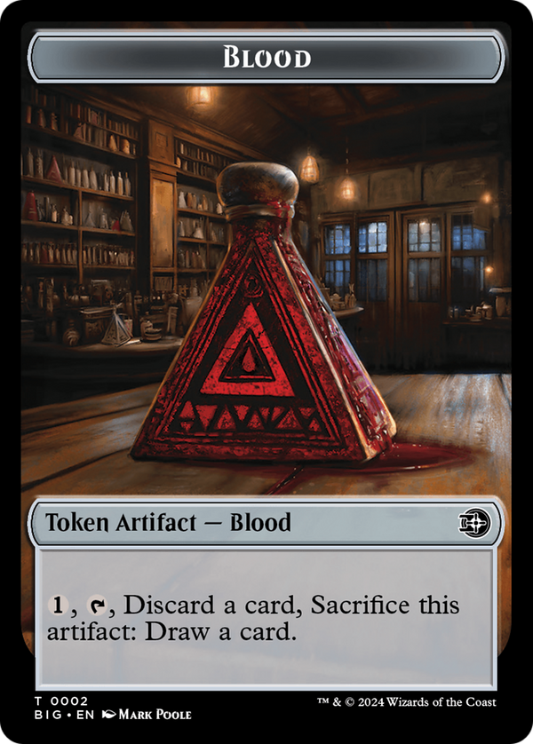 Blood // Plot Double-Sided Token [Outlaws of Thunder Junction: The Big Score Tokens] - Magic: The Gathering