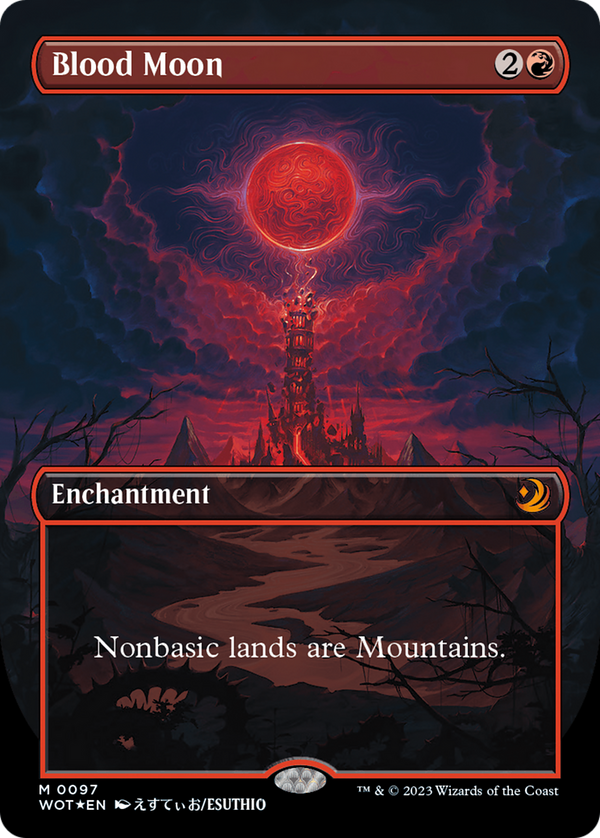Blood Moon (Anime Borderless) (Confetti Foil) [Wilds of Eldraine: Enchanting Tales] - Magic: The Gathering