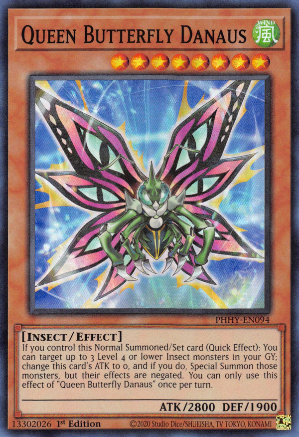 Queen Butterfly Danaus [PHHY-EN094] Super Rare - Yu-Gi-Oh!
