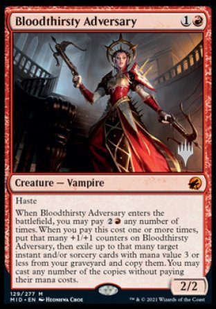 Bloodthirsty Adversary (Promo Pack) [Innistrad: Midnight Hunt Promos] - Magic: The Gathering