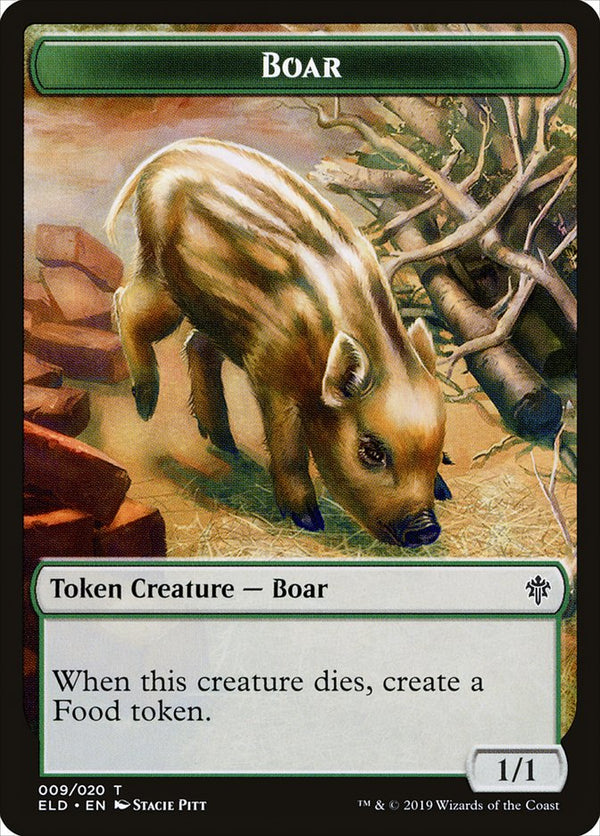 Boar Token [Throne of Eldraine Tokens] - Magic: The Gathering