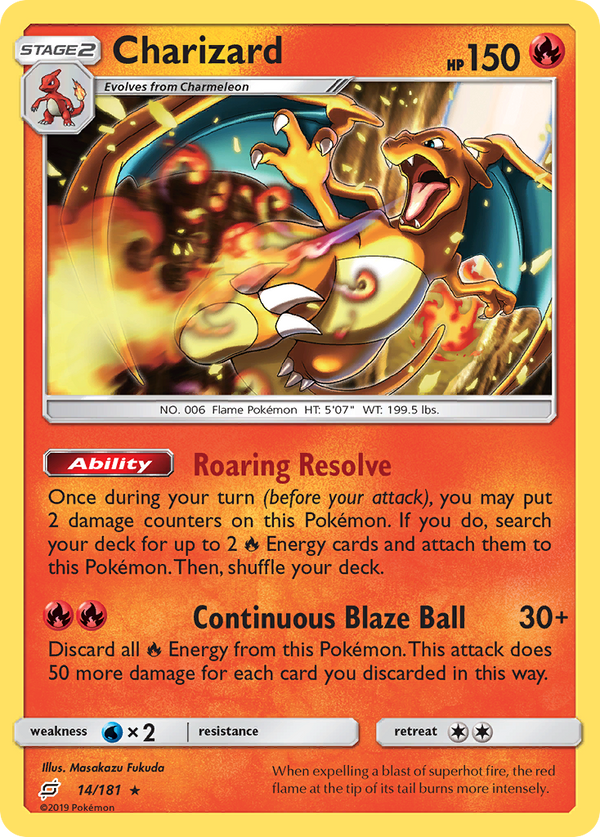 Charizard (14/181) (Cosmos Holo) [Sun & Moon: Team Up] - Pokémon