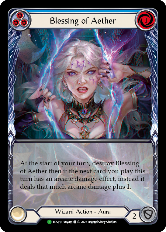 Blessing of Aether (Blue) [LGS118] (Promo)  Rainbow Foil - Flesh And Blood