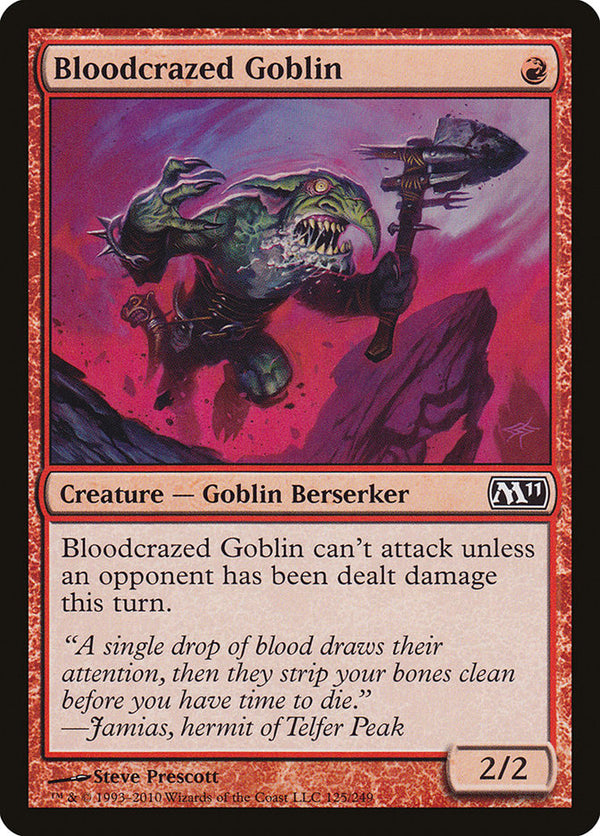 Bloodcrazed Goblin [Magic 2011] - Magic: The Gathering