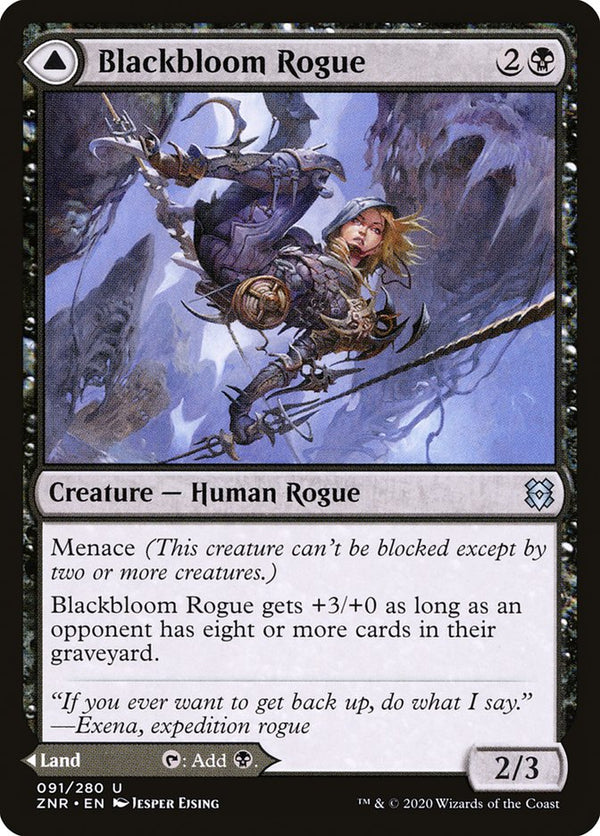 Blackbloom Rogue // Blackbloom Bog [Zendikar Rising] - Magic: The Gathering