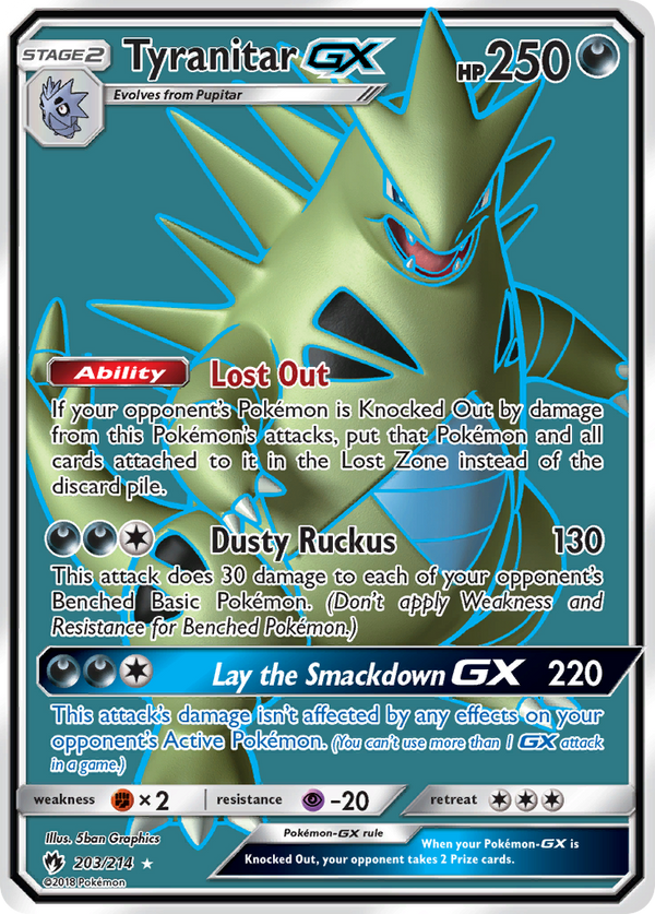 Tyranitar GX (203/214) [Sun & Moon: Lost Thunder] - Pokémon