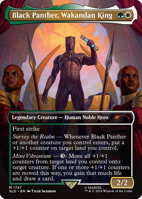 Black Panther, Wakandan King (Rainbow Foil) [Secret Lair Drop Series] - Magic: The Gathering