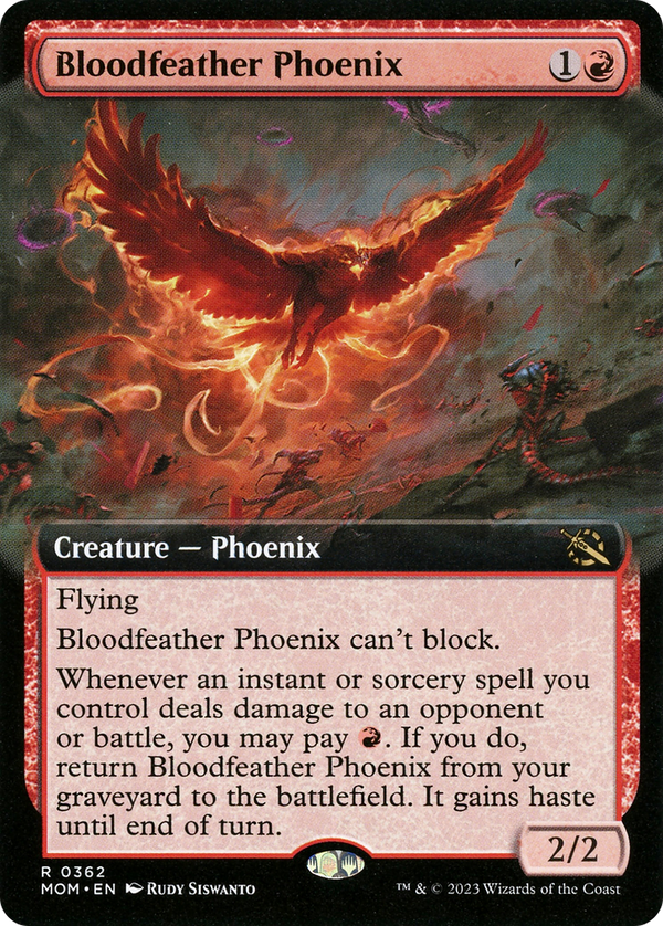 Bloodfeather Phoenix (Extended Art) [March of the Machine] - Magic: The Gathering